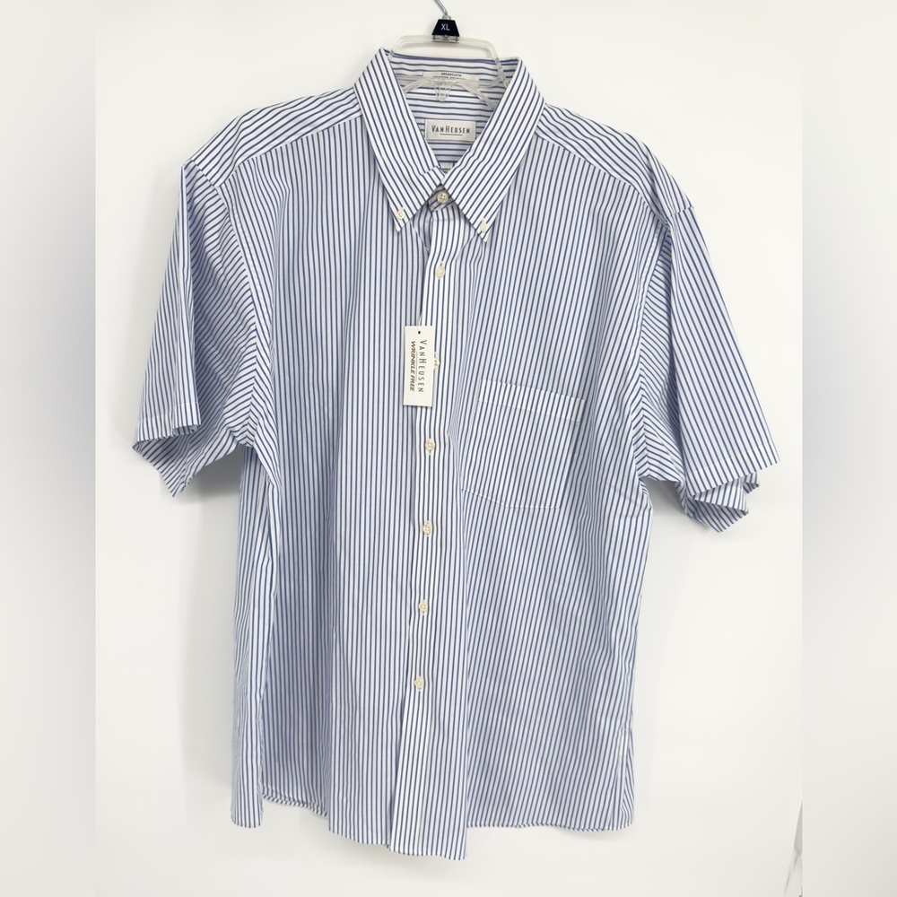 NWT Van Heusen Men's Blue and White Striped Shirt